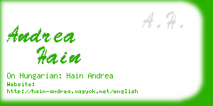 andrea hain business card